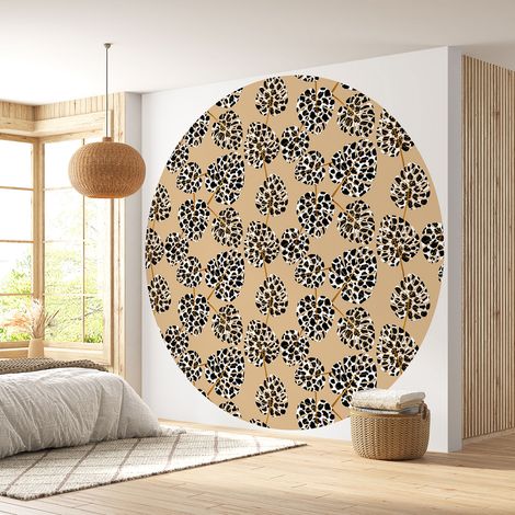 Papier peint rond / cercle - Motif botanique - 600 - Diamètre 50 cm (1/4)
