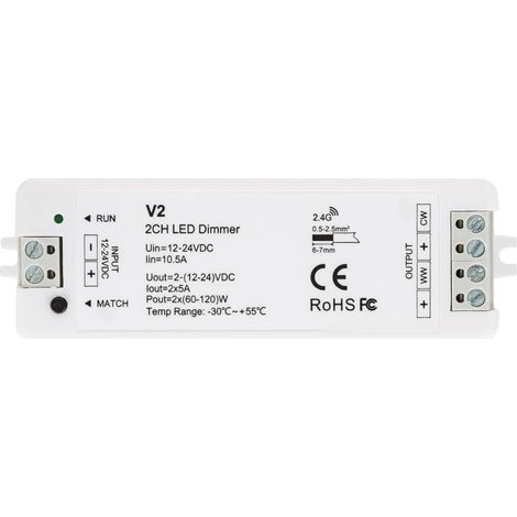 Controller Striscia LED CCT 2 Canali per Controllo Remoto RF  CCT