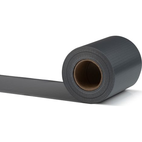 Electronicx PVC Sichtschutz Streifen Folie  Doppelstabmatten anthrazit  35m x 19cm  450 g/m²  UV-beständig & blickdicht - Premium Qualität