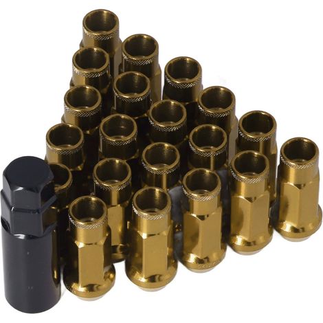 Écrous de Roue, écrou de Roue avec 20 Pièces M12 1,25 en Métal pour Voiture (GOLD) (1/5)