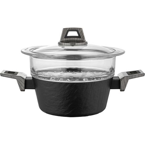 Pentola a vapore giapponese in alluminio, 20 cm, 1,9 l, con filtro in vetro. (1/4)