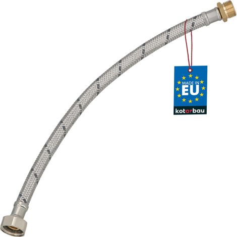 KOTARBAU® Lot de 2 Flexible Robinet 1/2" x 3/8" - Flexible Eau - Tuyau Robinet 40 cm - Mâle x Femelle - Rallonge Robinet Cuisine Flexible - Acier Inoxydable - Tuyau Flexible Plomberie (1/4)