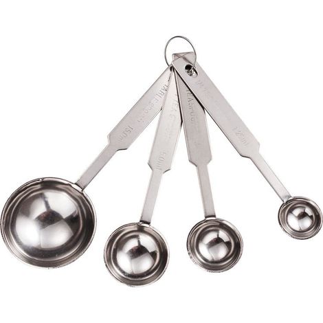 Spoon to measure in stainless steel 201, tool of measurement of cooking of kitchen with scale, set of spoons to measure the milk in powder and the sel charmante four pieces (1/5)
