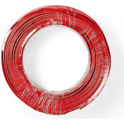 Nedis Lautsprecherkabel / 2 x 0.75 mm² / CCA / 100 m / Rund / PVC / Red / Schwarz / Eingewickelt