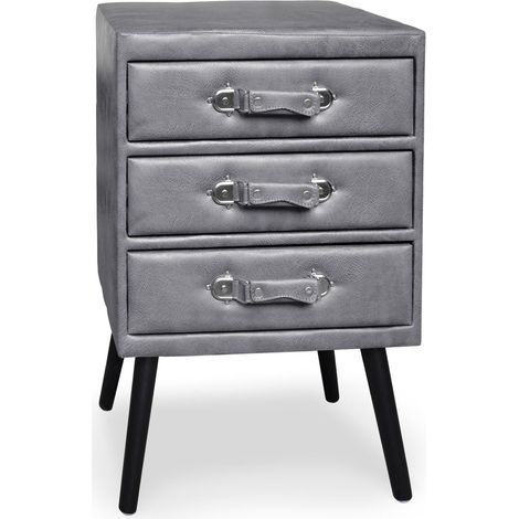 Commode 3 tiroirs Bardo Simili P.U. Gris
