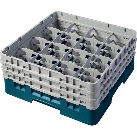 Casiers de lavage - Haut max 17.4 cm - 50 x 50 x 22.5 cm - Vert - Lot de 3 - Cambro