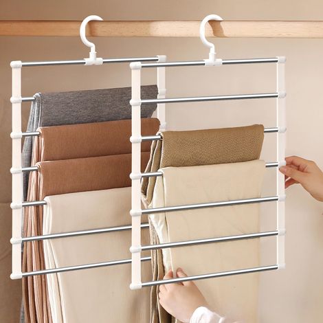 Lot de 2 cintres pour pantalons, jupes, cravates, écharpes, ceintures, draps (1/5)