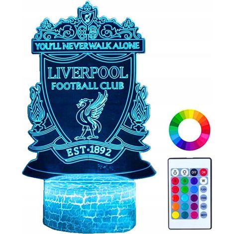 Lampada da scrivania per bambini Liverpool FC Anfield 16 LED 3D + telecomando (1/5)