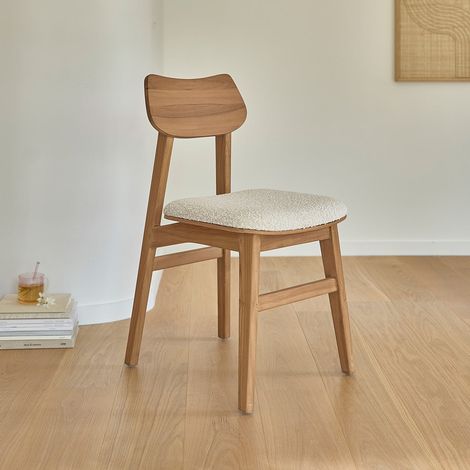 Chaise en teck massif assise bouclette (1/5)