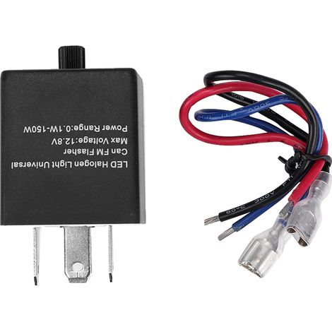 Relais Clignotant Réglable 3 Broches - Pour Moto Et Voiture - Vitesse De Clignotement Ajustable - Compatible Avec Clignotants À Ampoule Et À LED - 1 Pièce (1/5)