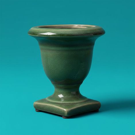 Mini Vasque grès vert olive 12x12cm (1/4)