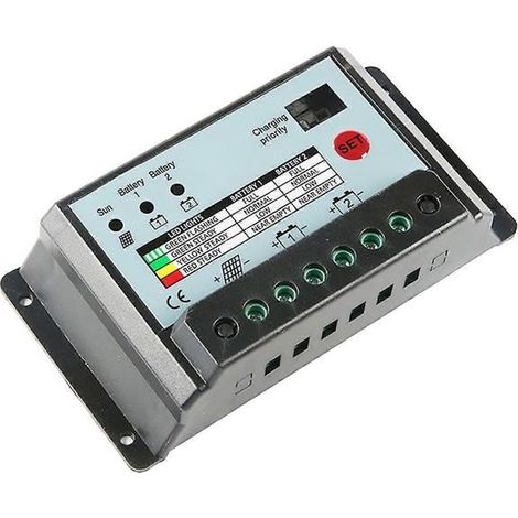Contrôleur de charge de panneau solaire à double batterie 30 A pour batteries 24 V et 12 V (1/4)