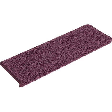 Maison Exclusive - Tapis d'escalier 15 pièces 65 x 21 x 4 cm Violet foncé Bord rectangulaire (1/5)