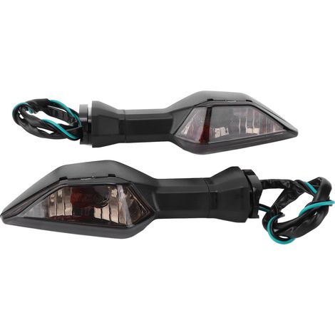 Clignotant Moto Indicateur Jaune 12V Noir Remplacement pour NINJA 250 300 400 650 1000 2018-2020, Feu de Signalisation Universel (1/5)