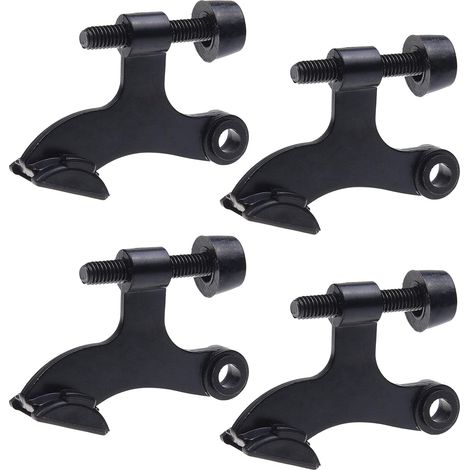 4x schwarze Scharnierstift-Türstopper – mit schützenden Stoßstangen-Endkappen – einfach zu installieren – verhindert Schäden an Wänden und Türen – robust und verstellbar (1/5)