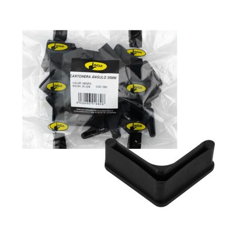 Schwarze abgewinkelte Zwinge, 25 Stück – 40 x 40 mm (1/5)