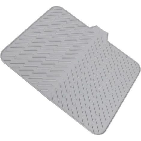 Tapis de Séchage de Vaisselle Gris en Silicone, égouttoir pour évier de Comptoir de Cuisine (1/3)