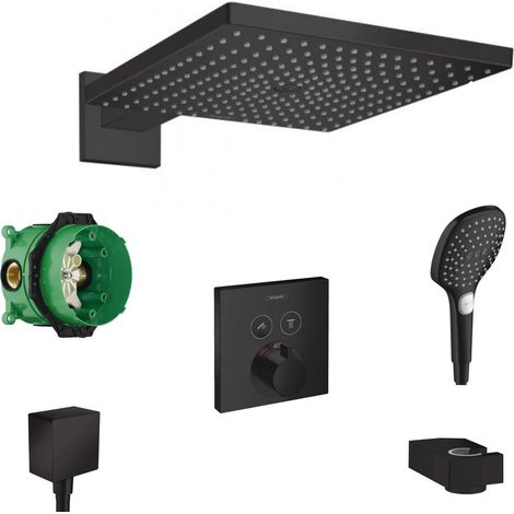 Hansgrohe Raindance E300 Brauseset schwarz matt mit ShowerSelect Fertigset (RaindanceNoirMat-1) (1/5)