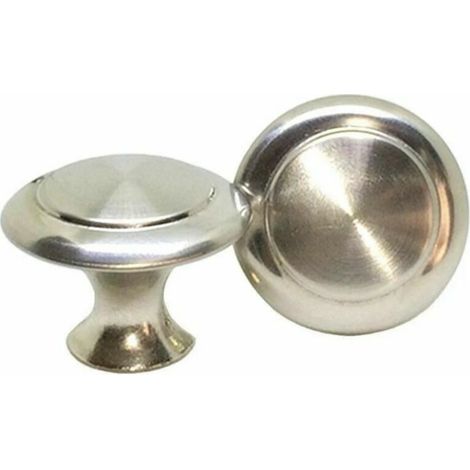 Promotion 20x Bouton de Tiroir Metal Boutons de Porte de Placard de Cuisine en Aspect Inox Satiné Ronde Argent Poignée de Meuble