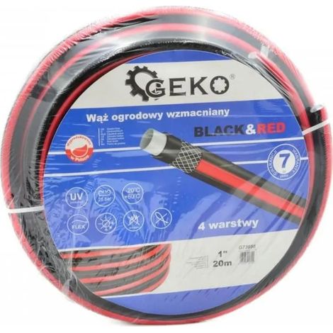 Tuyau d'arrosage renforcé noir et rouge 1" 30 m (45)