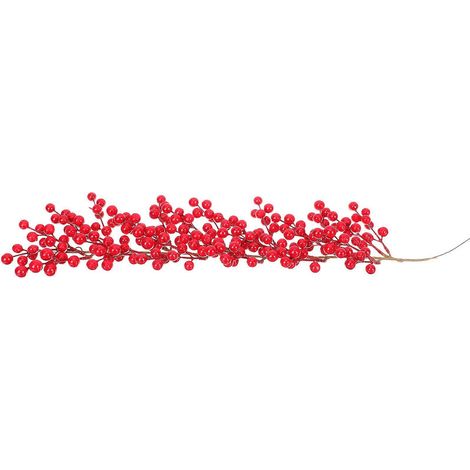 Guirlande de baies de Noël (2 pièces), longue guirlande décorative pour mur, porte, intérieur et extérieur, 62 x 20 x 10 cm (1/5)