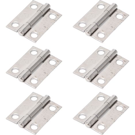 Lot de 10 charnières de 2,5 cm (1 po) en acier inoxydable 304, charnières à paumelle pliables à 4 trous pour portes de coffres marins et d'armoires (1/5)