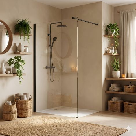 Paroi de douche Rea Flexi Transparent / Black 100 (1/5)