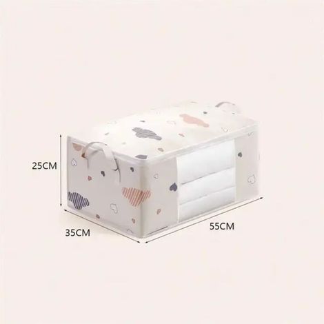 NOUVEAU sac de rangement pliable vêtements couverture couette placard chandail organisateur boîte pochettes mode vente vêtements armoire organisateur avec poignée - petit (1/3)