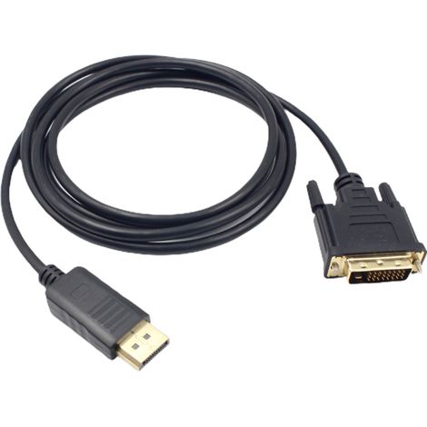 1,8 m langes DisplayPort-Stecker-auf-DVI-Stecker-Adapterkabel, DP-zu-DVI-1080p-Konverter, DisplayPort 1.1a-kompatibel