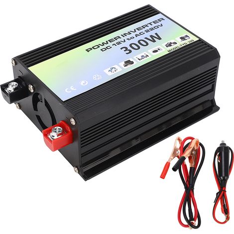Convertisseur 300W 1 prise universelle 2 ports USB refroidissement intelligent onde modifiée 12V CC vers 220V CA pour voiture (1/5)