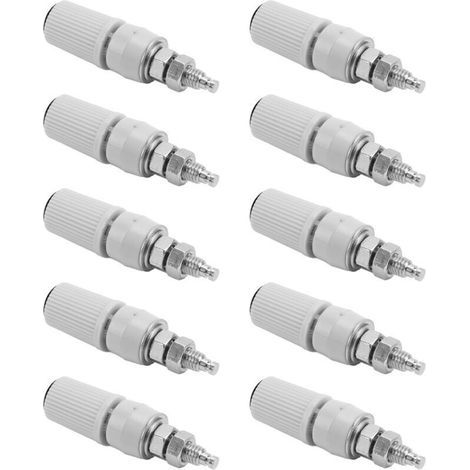 10 pièces Douilles Banane 4mm M5 Femelle en Cuivre Nickelé pour Équipements Électroniques Noires (1/5)