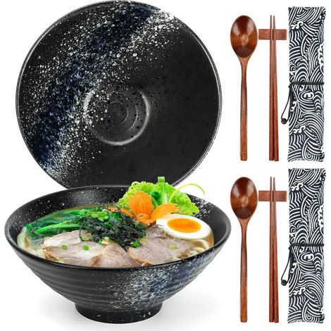 Lot 2 bols ramen japonais en céramique 1050 ml
