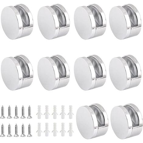 10pcs Zinc Alloy Glass Clips, Mirror Clip Holder for 4-6mm Glass Clamp (Accessories Included) (1/5)