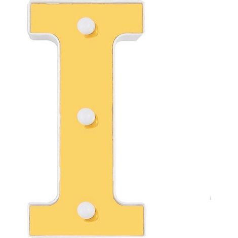 Lampe de nuit LED 3D avec 26 lettres lumineuses de l'alphabet, enseigne lumineuse pour mariage, anniversaire - I- (1/5)
