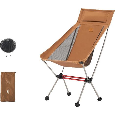Silla plegable, diseño ultraligero, compacta y portátil, L02 amarilla (1/2)