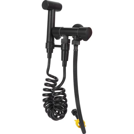 Douchette de bidet haute pression G1/2, vanne d'angle en acier inoxydable 1 entrée 2 sorties, accessoires de salle de bain (1/5)