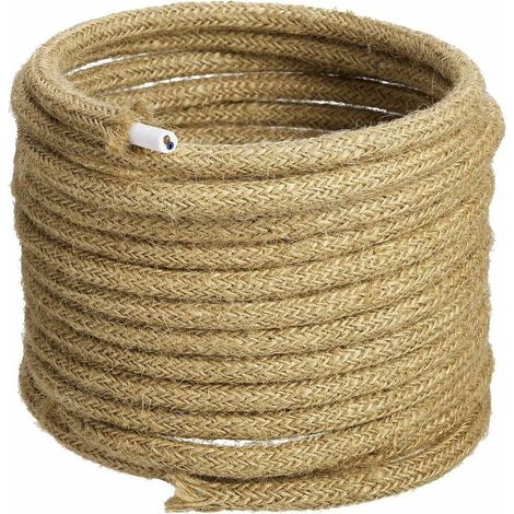 Led Lighting 10m Fil Électrique Corde, 2 Noyaux Marron Clair Linge De Câble D'éclairage De Corde Vintage Fil De Cuivre Recouvert Rétro Tressé Industriel Corde Pour Diy Pendentif Lampe