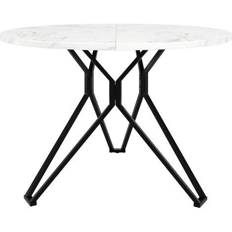 Set da pranzo 5 pezzi tavolo rotondo 100 cm con 4 sedie grigio HOMVRA (1/5)