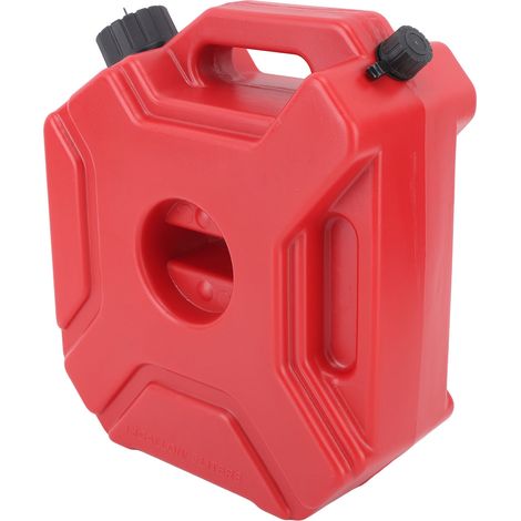 Réservoir de carburant/huile de 5 L (1,3 gallons) rouge, grande capacité, portable, pour voitures, motos, UTV, quads et véhicules tout-terrain, avec support. (1/5)