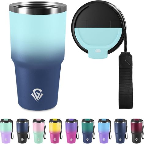 Mug Isotherme 600ml 20oz, sans BPA, Thermo Café Acier Inoxydable 304, Réutilisable, Tasse à café Double Paroi, Tumbler Tasse Isotherme pour École, Sport, Bureau, Gym, Yoga, Camping, Randonnée (1/5)