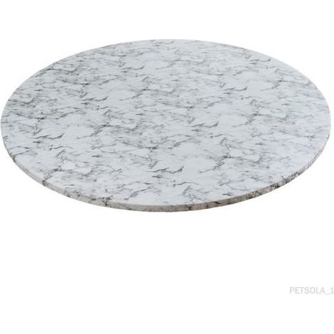 Nappe ronde en vinyle - MARQUE - Modèle - Motif marbre - Lavable - Bord élastique (1/4)