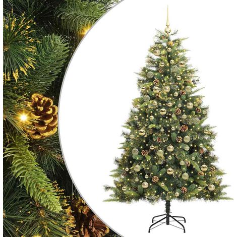 vidaXL Albero di Natale artificiale pieghevole con coni Verde 180 (1/5)