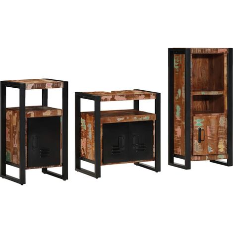 Maison Exclusive - Badezimmermöbel-Set mit Regal 3 pcs Massives u