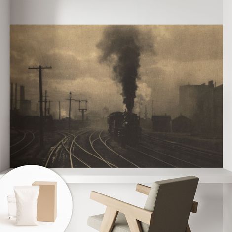 Papier peint intissé décoratif pour salon chambre et cuisine Facile à poser avec colle Paysage industriel 104x70 cm (1/5)