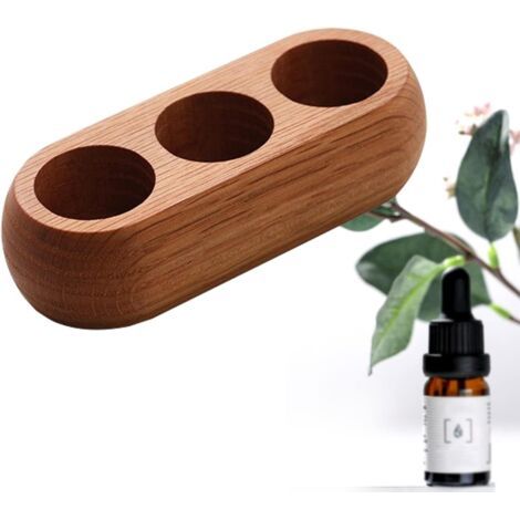 BUNTHAUS 3 Bouteilles Aromathèque Boîte de Stockage Présentoir à Huile en Bois Boîte d'Huile Essentielle Organisateur Rangement Idéal pour la Famille et l'aromathérapie (1/3)