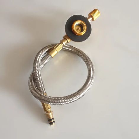 Tuyau de raccordement pour réchaud de camping extérieur, tube d'alimentation en combustible adapté aux réchauds de type split avec vannes de régulation de puissance de feu et réchauds de cuisine porta (1/5)