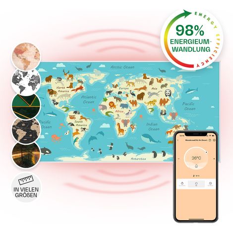 Klarstein Air Art Smart Chauffage Infrarouge, 700W Radiateur Electrique pour Maison, Contrôle via l'Application IoT/WiFi, Détection de Fenêtre Ouverte, Chauffage Mural, Thermostat, Econome, Sans CO2