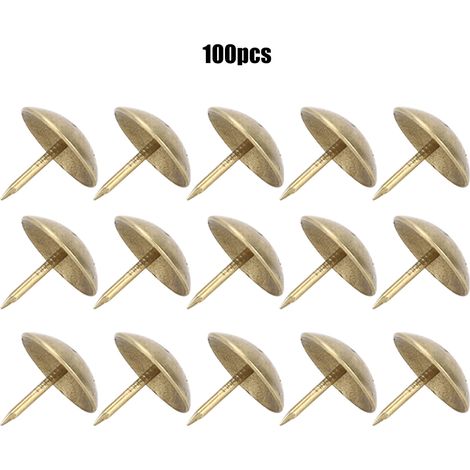 100 clous décoratifs, boîte en fer couleur bronze et bois, accessoires de quincaillerie décorative pour meubles (1/5)