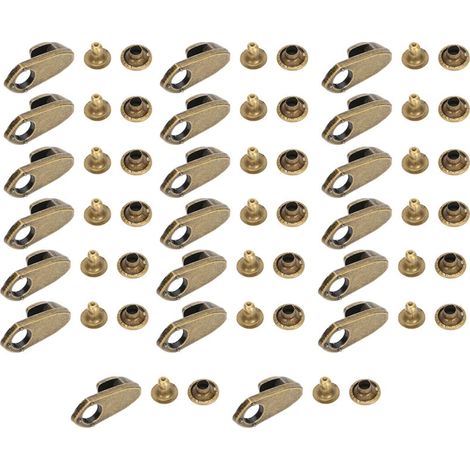 Attaches de chaussures de randonnée en alliage bronze avec ruban et rivets, accessoires vêtements. (1/5)