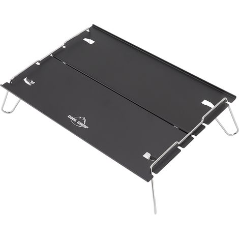 Table de Pique-nique Pliable Extérieure en Aluminium Acier Inoxydable Noir Portable pour Randonnée Camping Voyage (1/5)